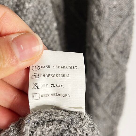 Misslook Womens XLarge Gray Marled Cableknit Crew Neck Pullover Sweater Cotton - Picture 8 of 8